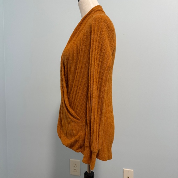 Anthropologie Maeve Rafela Surplice Wrap Front Sweater Orange V-Neck Size‎ XS - Picture 3 of 10
